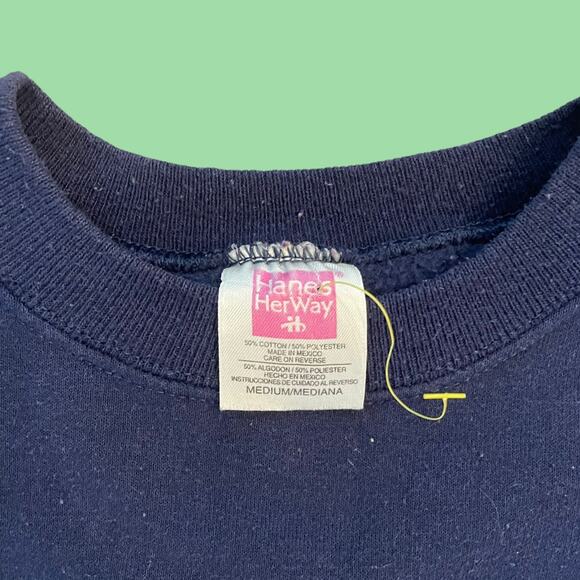 Hanes her way blue crewneck sweatshirt M - Picture 4 of 4